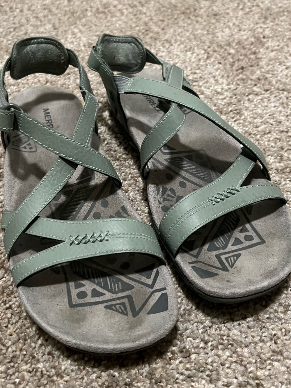 Merrell Women's Dove Crisscross Strappy Sandals in Sage Size 9 - Picture 3 of 9